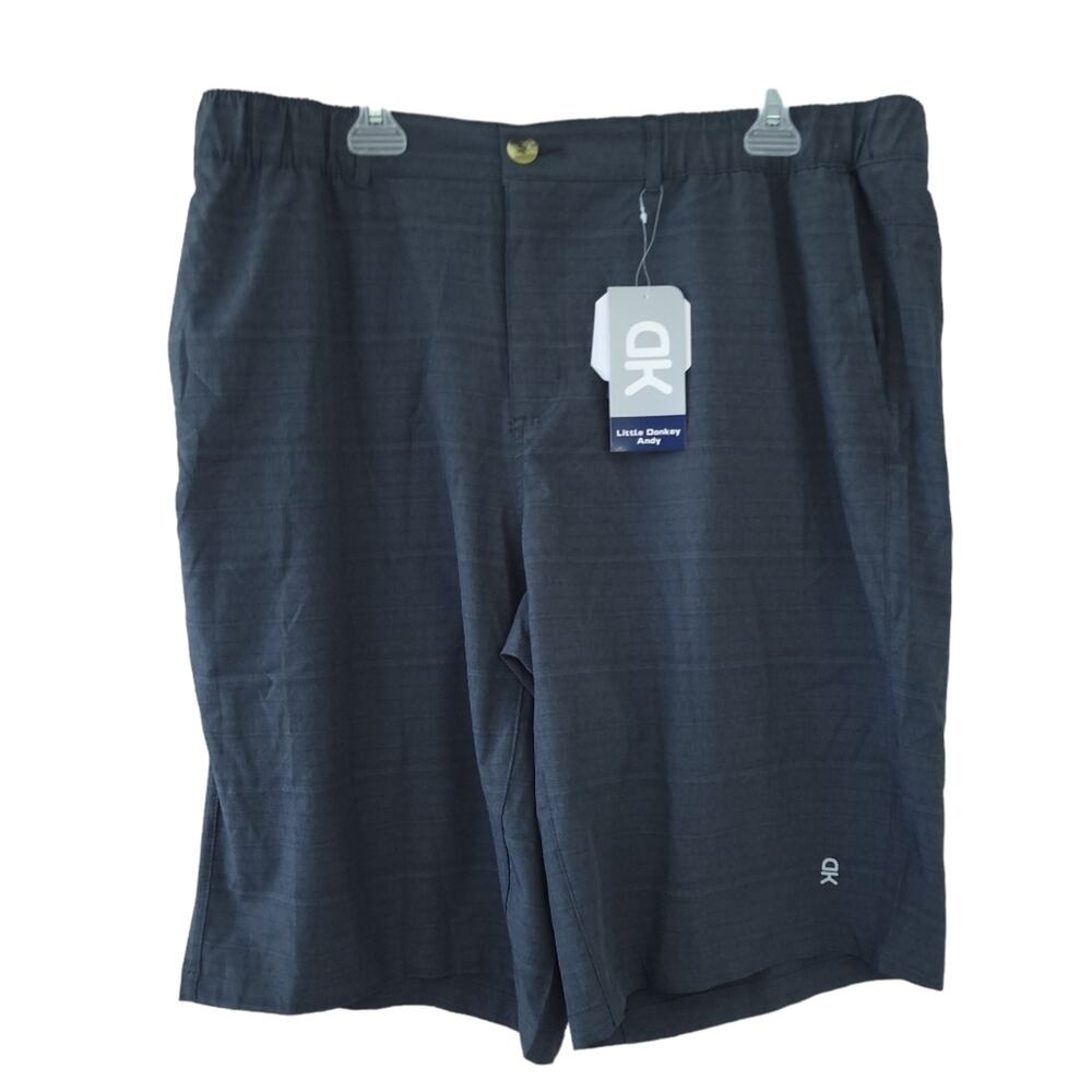 NEW Little Donkey Andy Men's Stretch Quick Dry Shorts Hiking, XL Gray, UPF 50